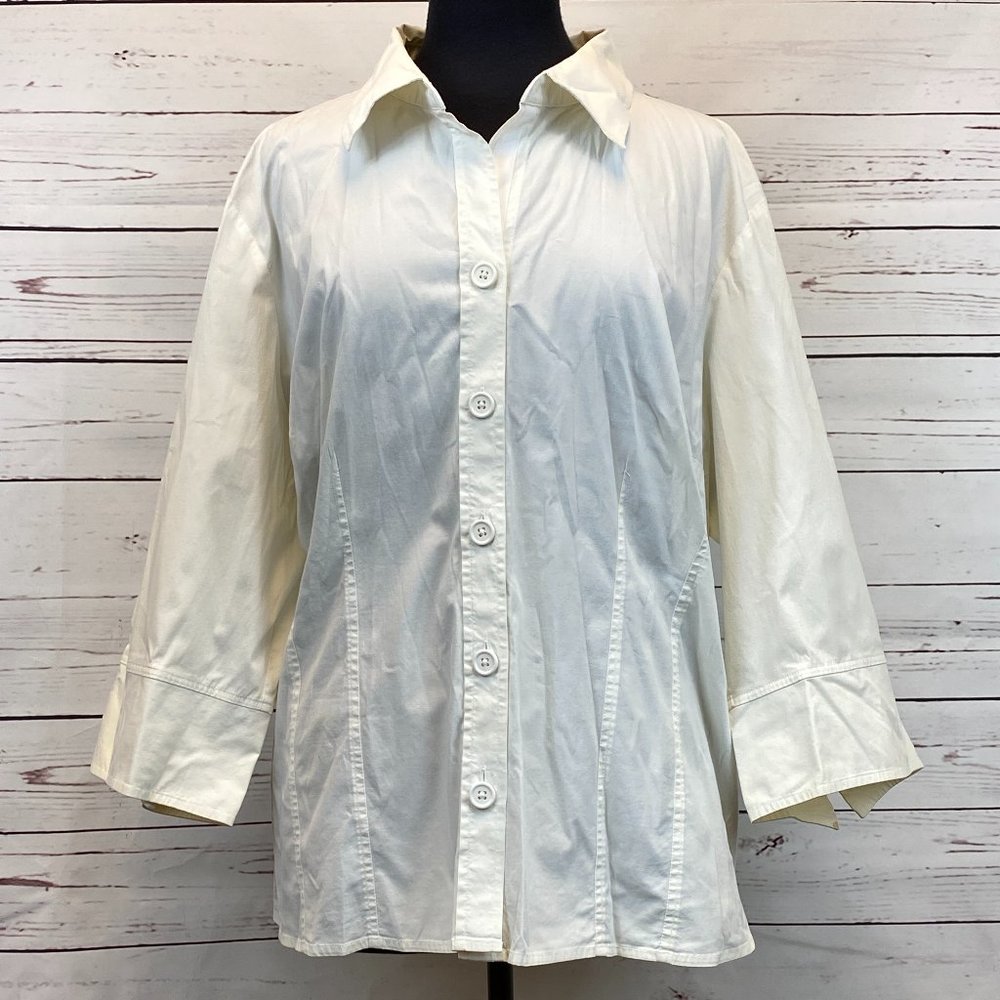 Venezia Lane Bryant Button Up 3/4 Sleeve Blouse